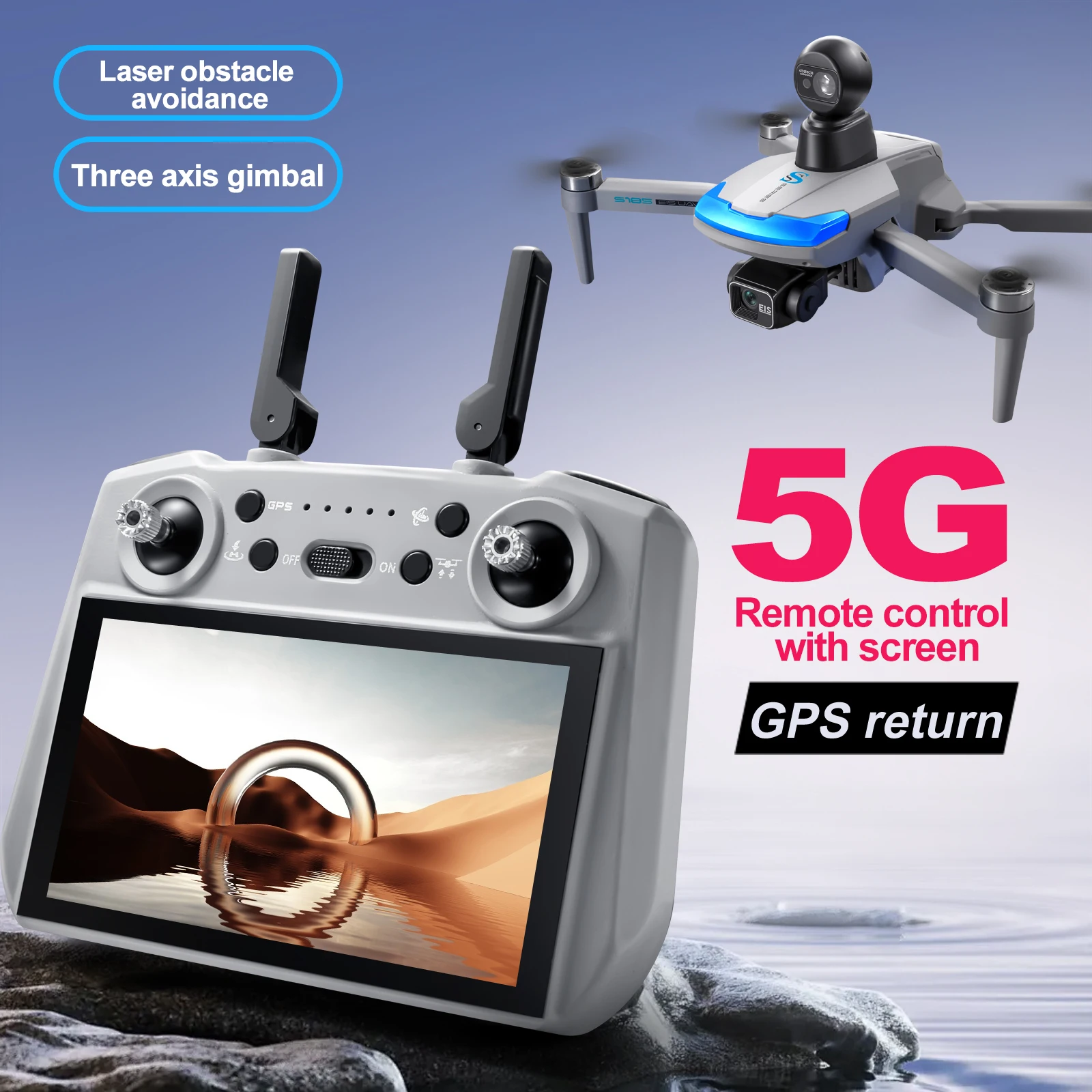 S185 Professional Drone 2.7K H - Drone Gimbal 3 Axis 评论和价格